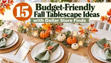 15 Budget-Friendly Fall Tablescape Ideas with Dollar Store Finds 15 Budget-Friendly Fall Tablescape Ideas with Dollar Store Finds