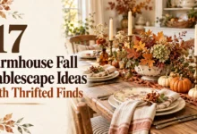 17 Farmhouse Fall Tablescape Ideas with Thrifted Finds