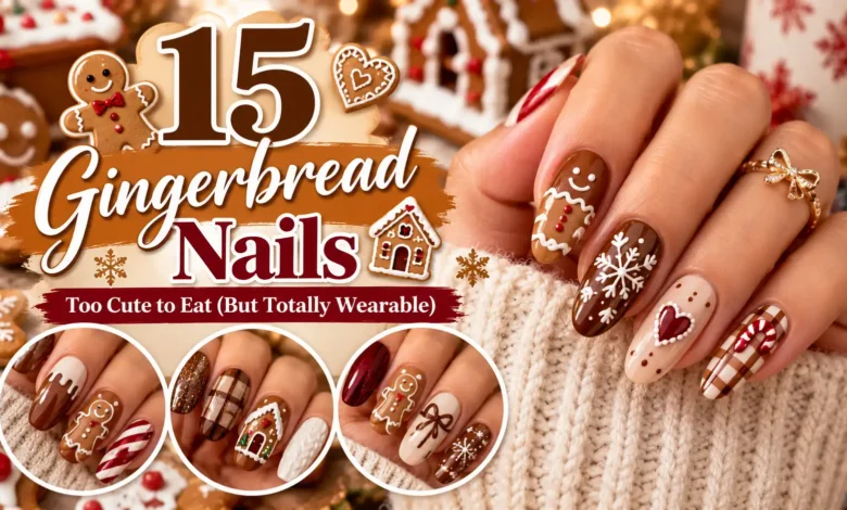 15 Gingerbread Nails Too Cute to Eat (But Totally Wearable)