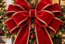 How to Make a Giant Christmas Bow That Holds Its Shape