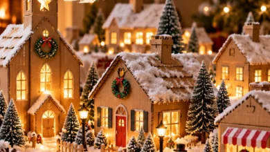 Turn Shipping Boxes Into a Glowing DIY Christmas Village