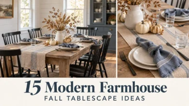 15 Modern Farmhouse Fall Tablescape Ideas