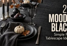 23 Moody Black Simple Fall Tablescape Ideas