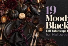 19 Moody Black Fall Tablescape Ideas for Halloween