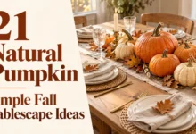 21 Natural Pumpkin Simple Fall Tablescape Ideas