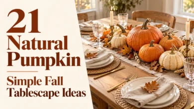21 Natural Pumpkin Simple Fall Tablescape Ideas 21 Natural Pumpkin Simple Fall Tablescape Ideas