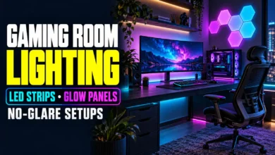 Gaming Room Lighting: LED Strips, Glow Panels & No-Glare Setups