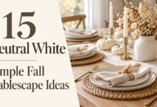 15 Neutral White Simple Fall Tablescape Ideas