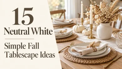 15 Neutral White Simple Fall Tablescape Ideas 15 Neutral White Simple Fall Tablescape Ideas