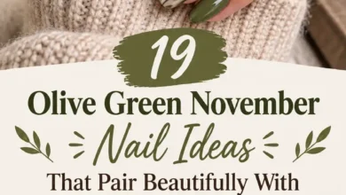 19 Olive Green November Nail Ideas That Pair Beautifully With Cozy Neutrals