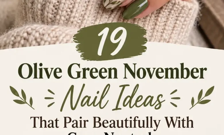 19 Olive Green November Nail Ideas That Pair Beautifully With Cozy Neutrals