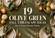 19 Olive Green Fall Tablescape Ideas for a Cozy Dinner Party