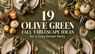19 Olive Green Fall Tablescape Ideas for a Cozy Dinner Party 19 Olive Green Fall Tablescape Ideas for a Cozy Dinner Party
