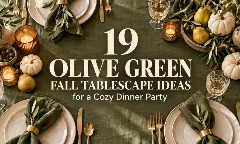 19 Olive Green Fall Tablescape Ideas for a Cozy Dinner Party