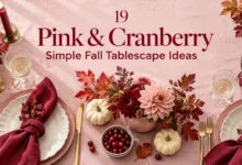 19 Pink & Cranberry Simple Fall Tablescape Ideas