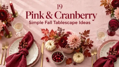 19 Pink & Cranberry Simple Fall Tablescape Ideas 19 Pink & Cranberry Simple Fall Tablescape Ideas