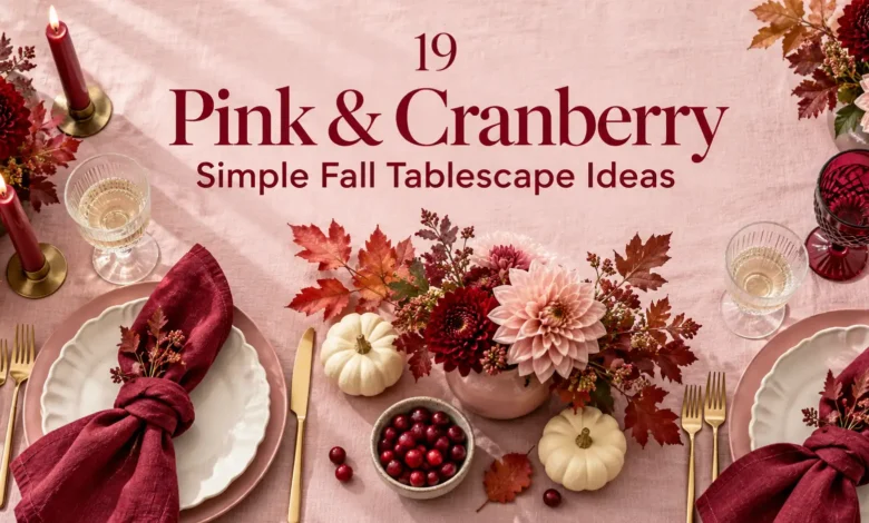 19 Pink & Cranberry Simple Fall Tablescape Ideas