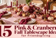 15 Pink & Cranberry Fall Tablescape Ideas for Friendsgiving