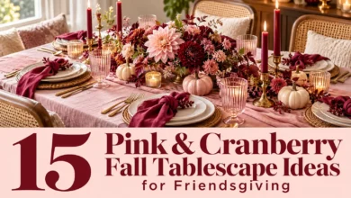 15 Pink & Cranberry Fall Tablescape Ideas for Friendsgiving