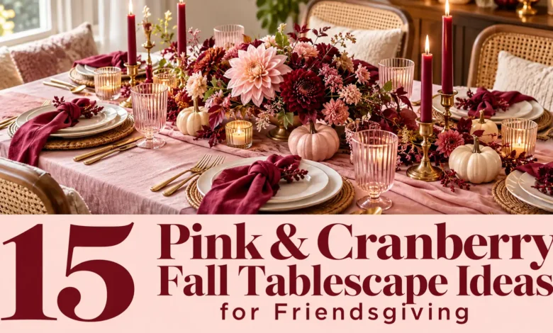 15 Pink & Cranberry Fall Tablescape Ideas for Friendsgiving