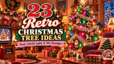 23 Retro Christmas Tree Ideas: Tinsel, Colorful Lights & 90s Nostalgia 23 Retro Christmas Tree Ideas: Tinsel, Colorful Lights & 90s Nostalgia