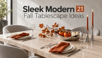 21 Sleek Modern Fall Tablescape Ideas