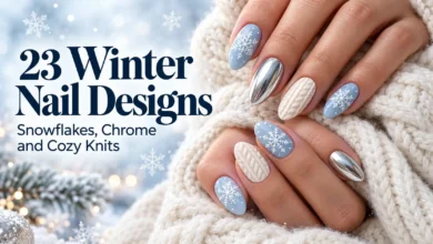 23 Winter Nail Designs: Snowflakes, Chrome and Cozy Knits
