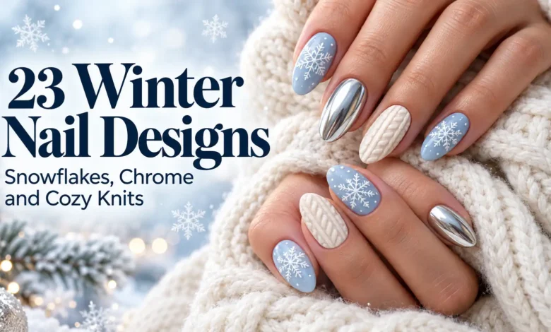 23 Winter Nail Designs: Snowflakes, Chrome and Cozy Knits