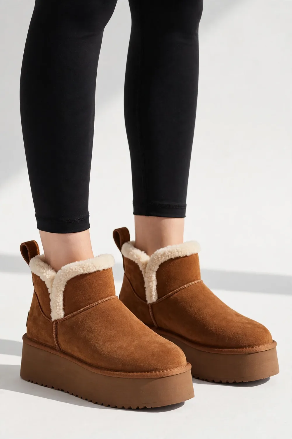 Project Cloud Leather Platform Ankle Boots
