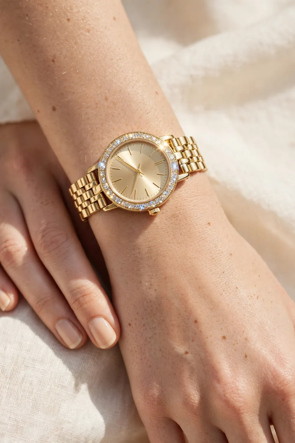 Fossil Riley Quartz Watch — Gold Glitz