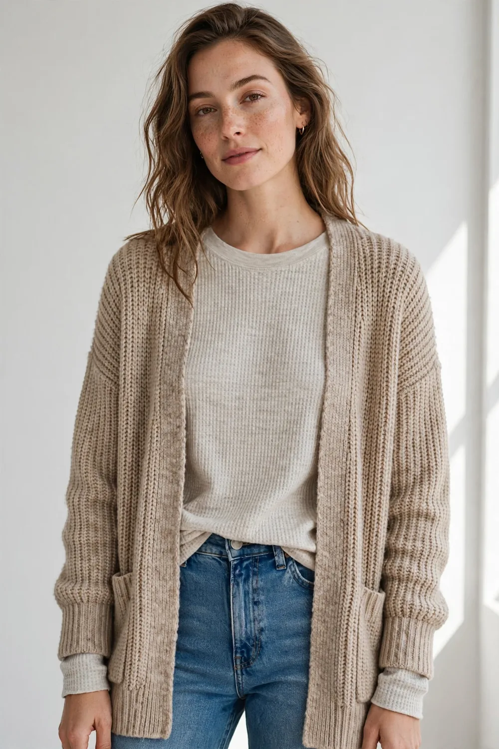 morhuduck Long Sleeve Waffle Knit Top