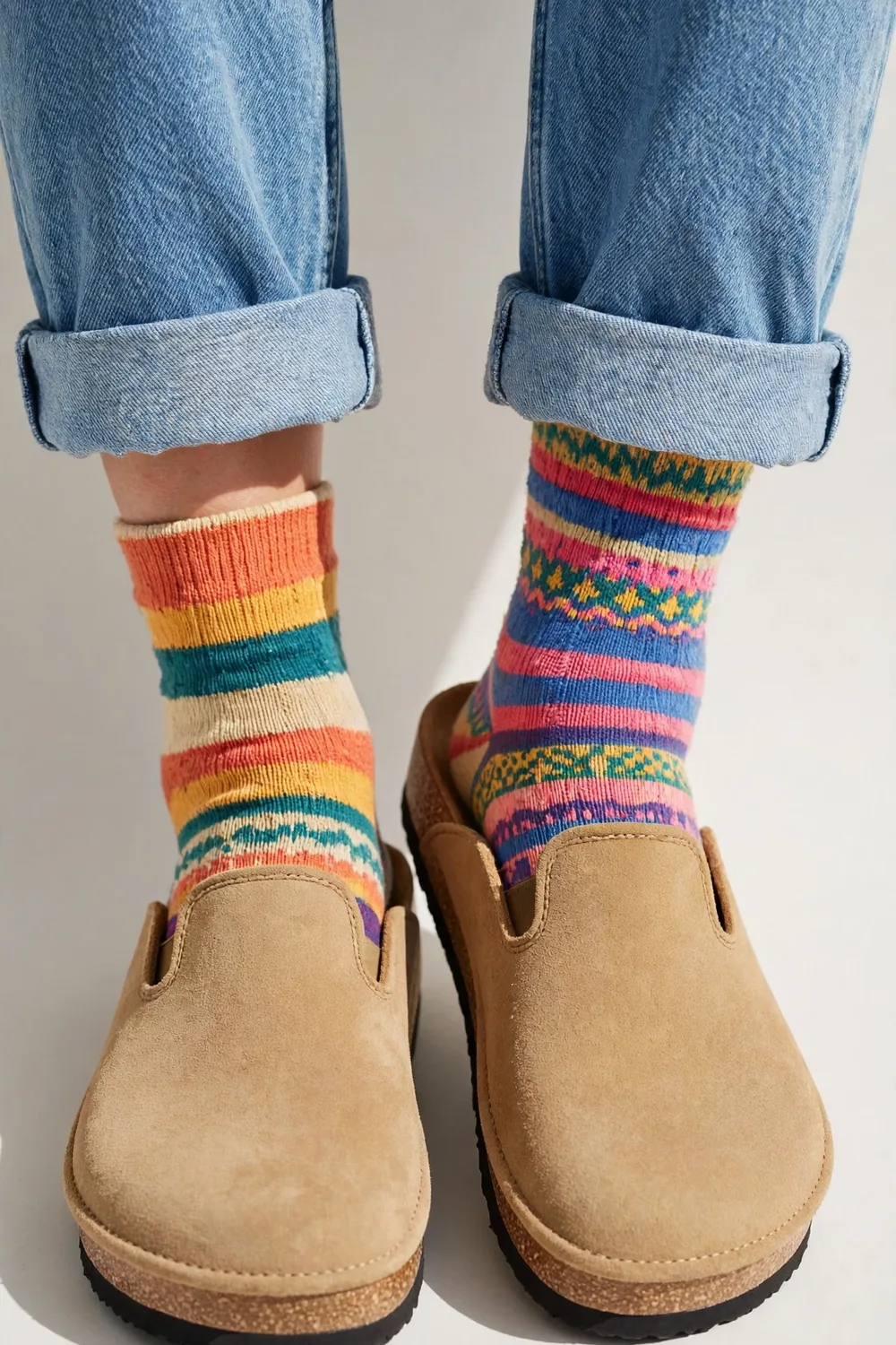 KIDMI Suede Clogs with Cork Footbed