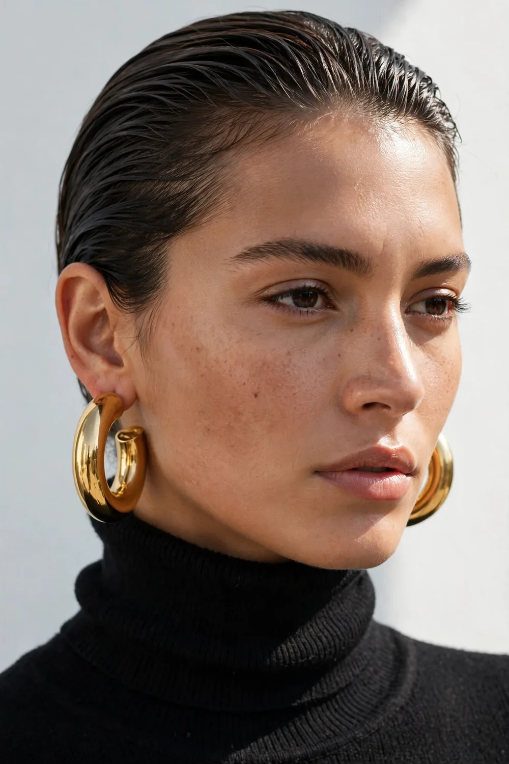 PAVOI 14K Gold Plated Chunky Open Hoop Earrings