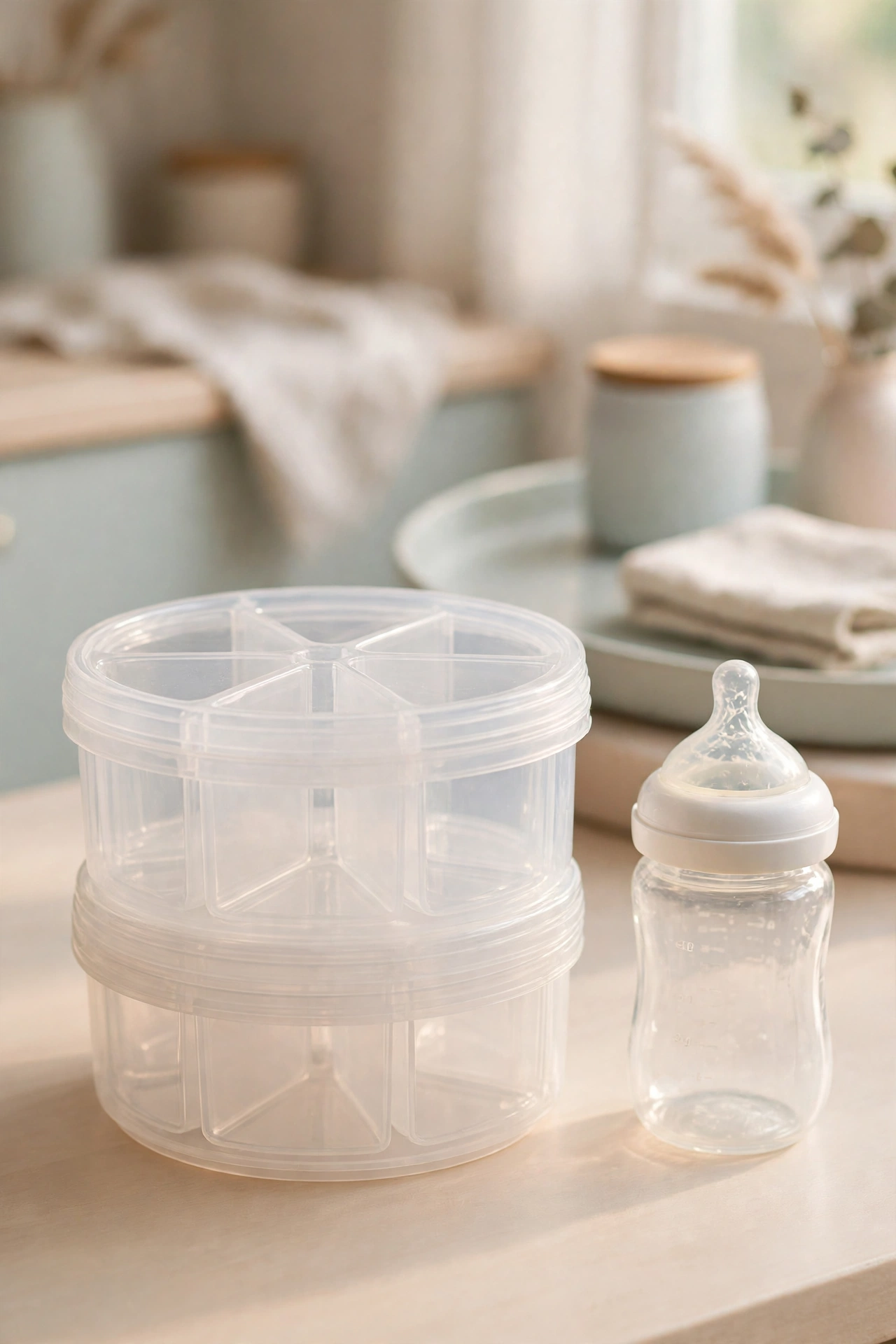 Stackable Formula Dispensers for the Diaper Bag