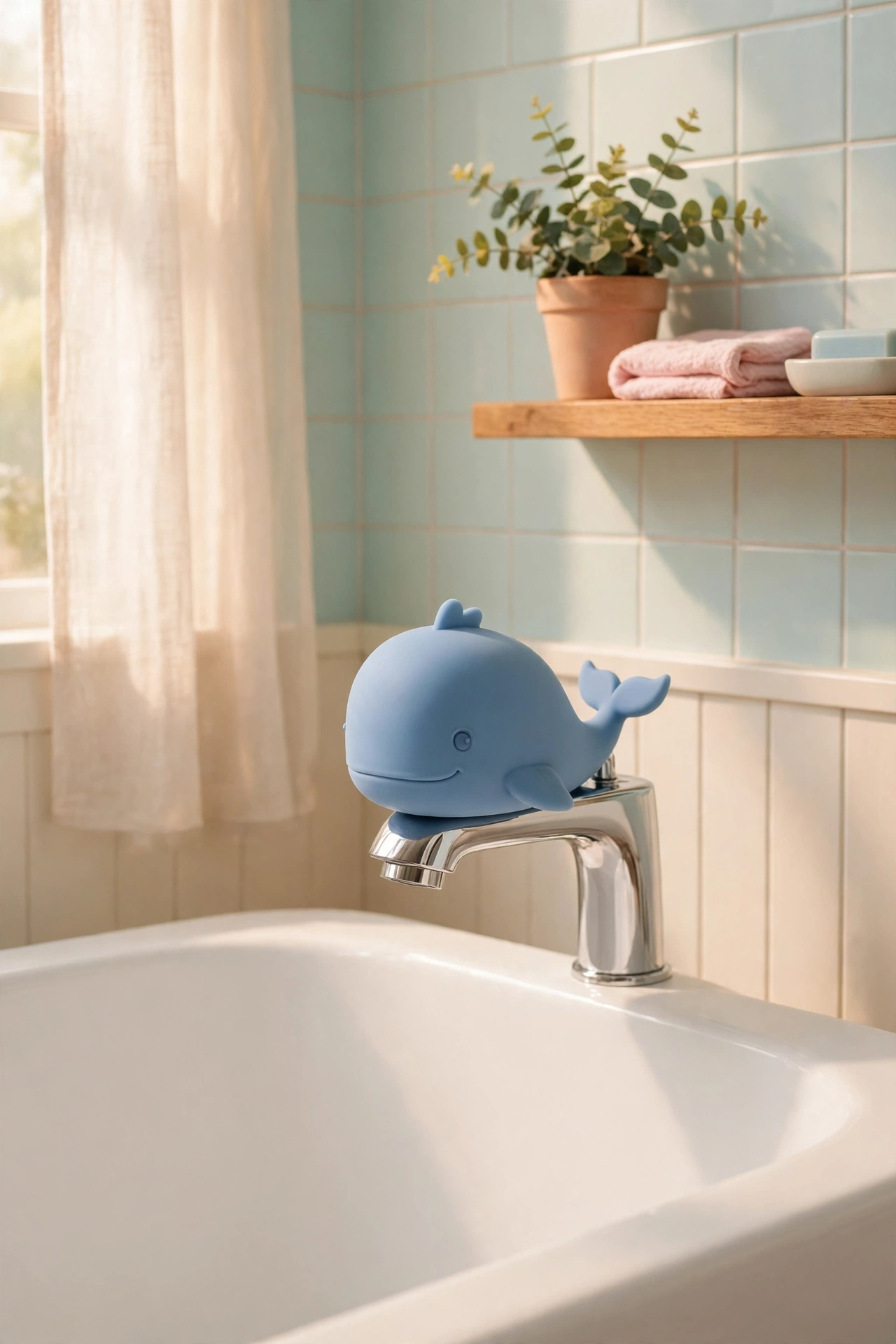 A Whale Spout Cover That Makes the Faucet Baby-Safe