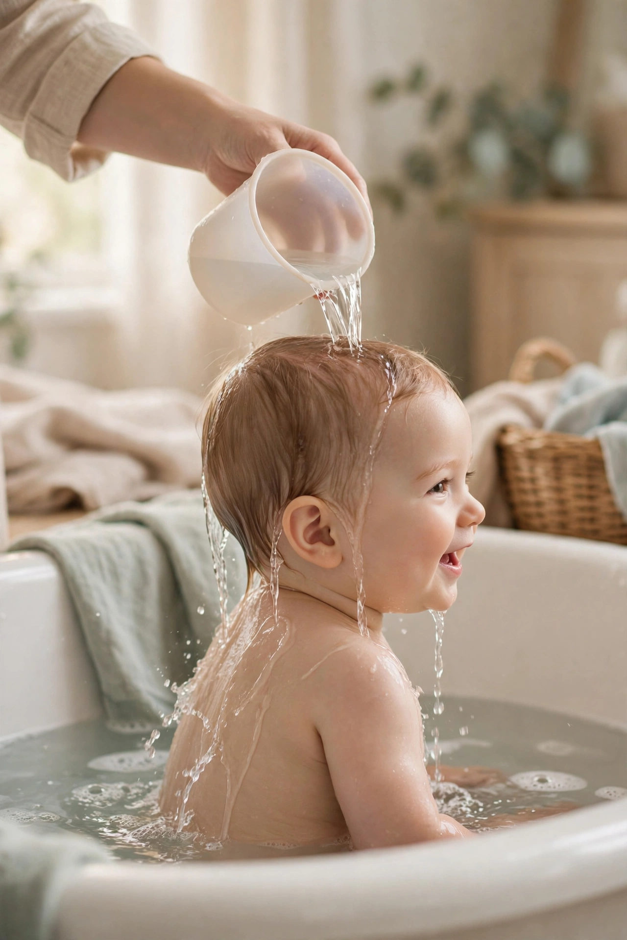 A Bath Rinse Cup That Keeps Shampoo Out of Eyes