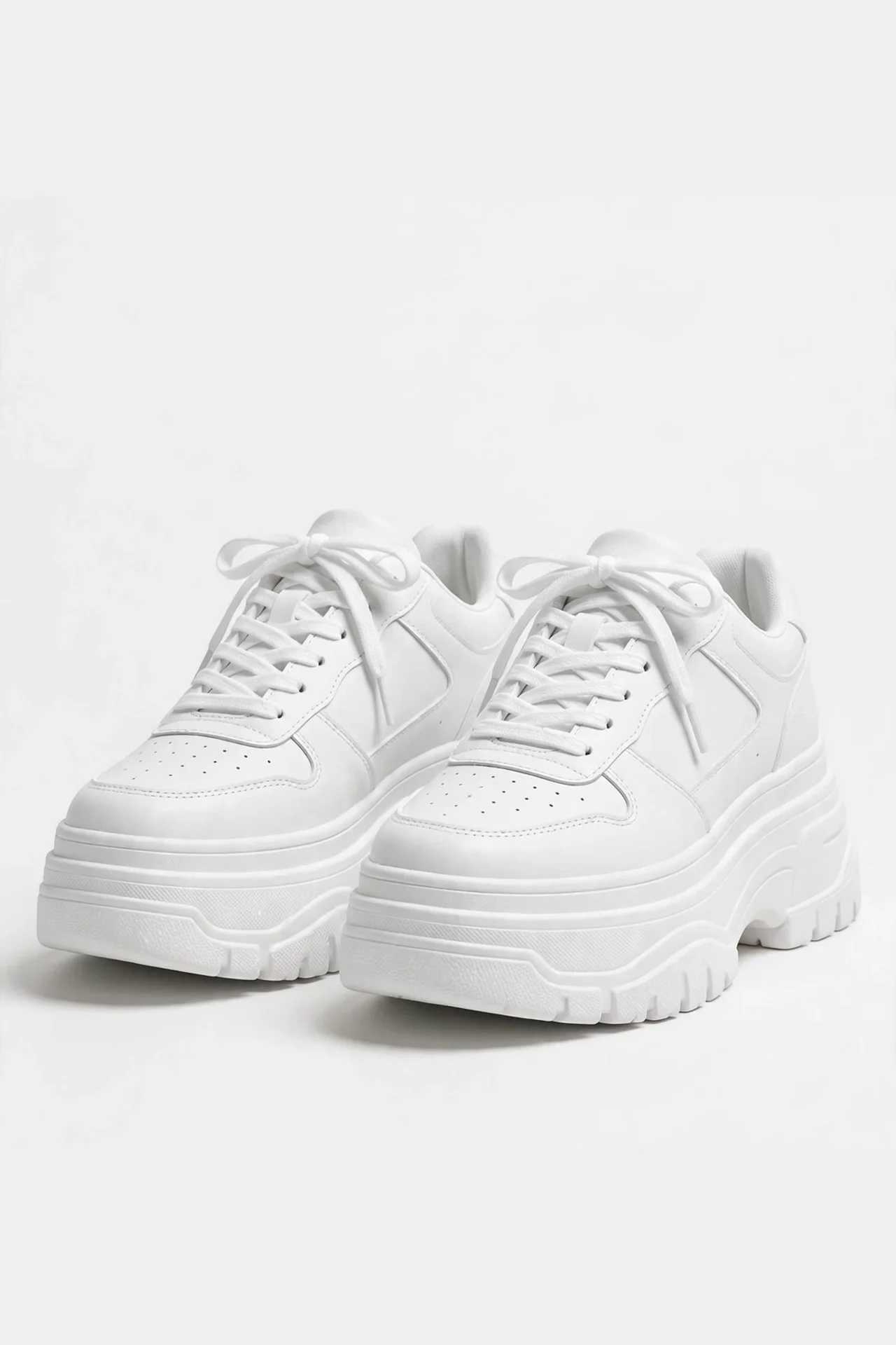 White platform sneakers