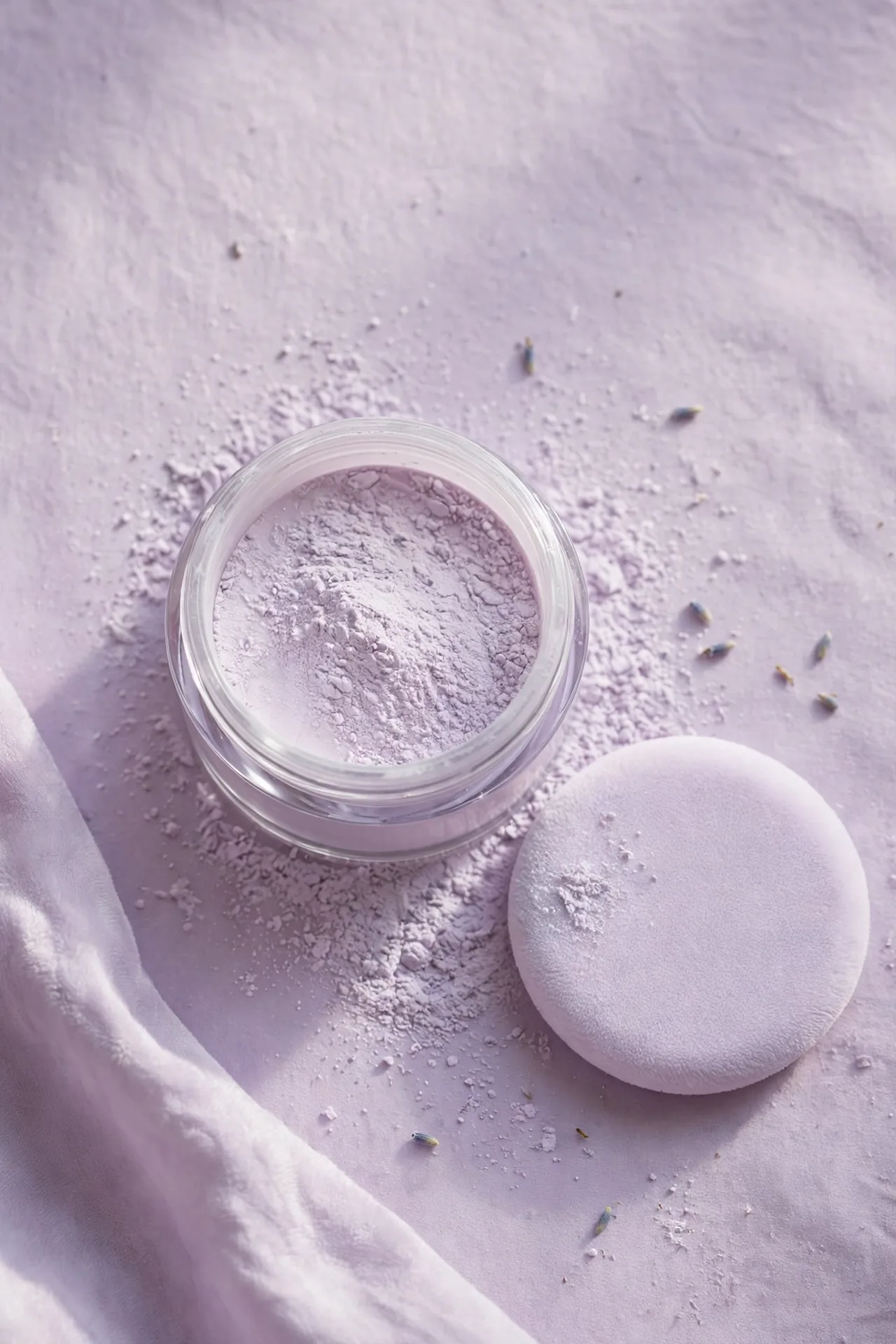 Lilac loose setting powder jar