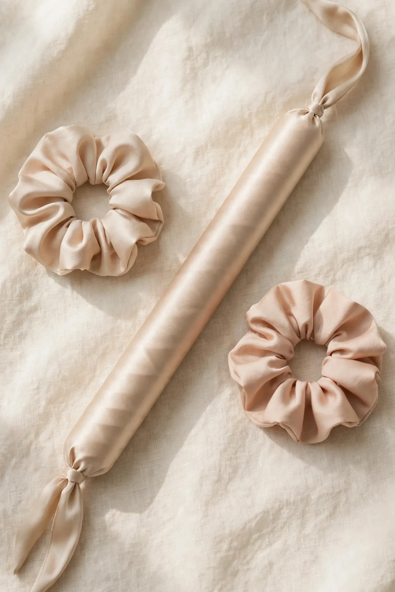 Satin heatless hair curler rod