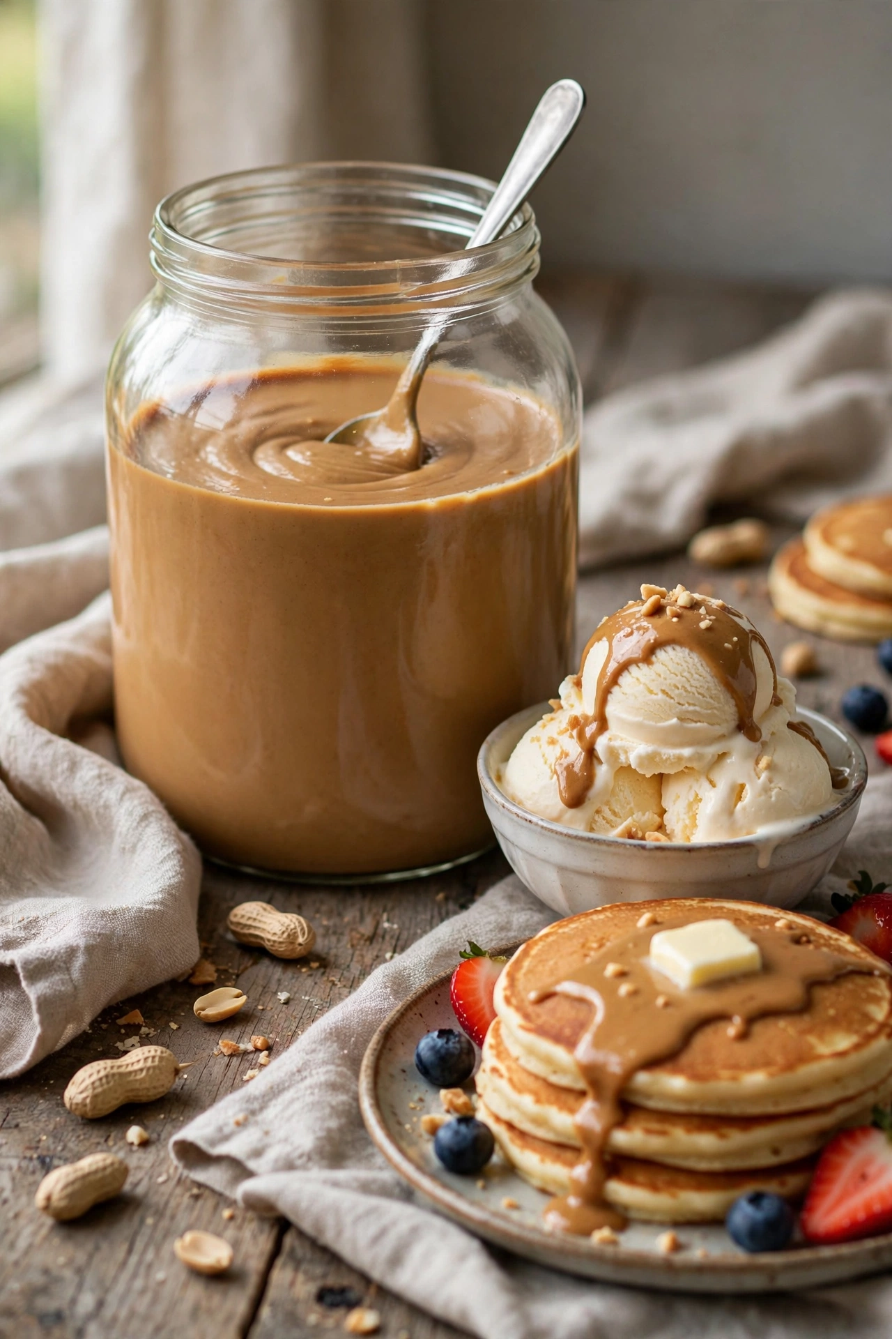 Bulk jar of peanut butter sauce