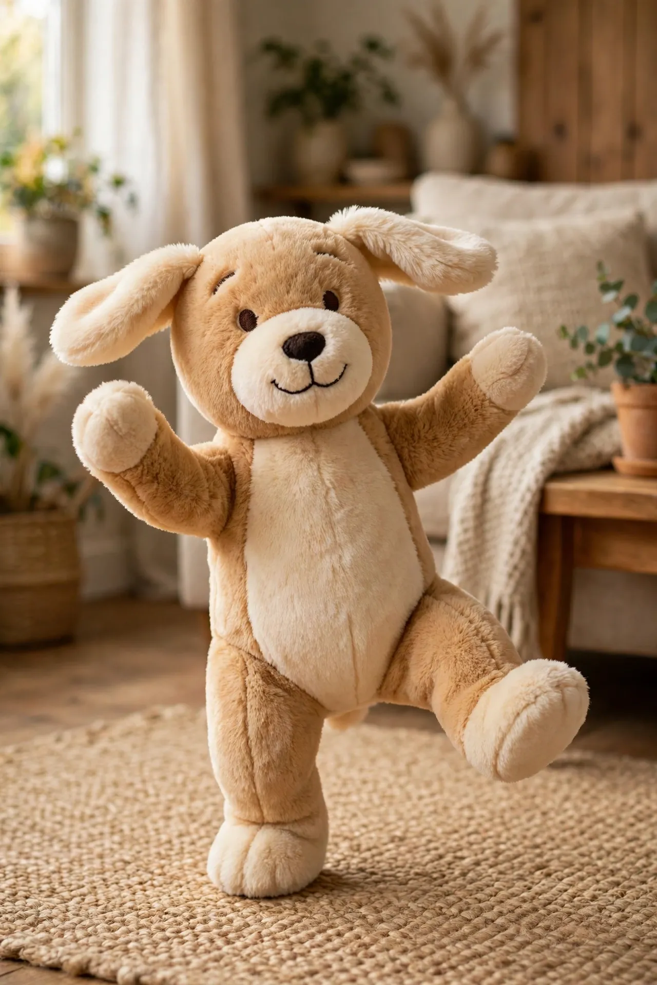 Dancing plush dog toy figure