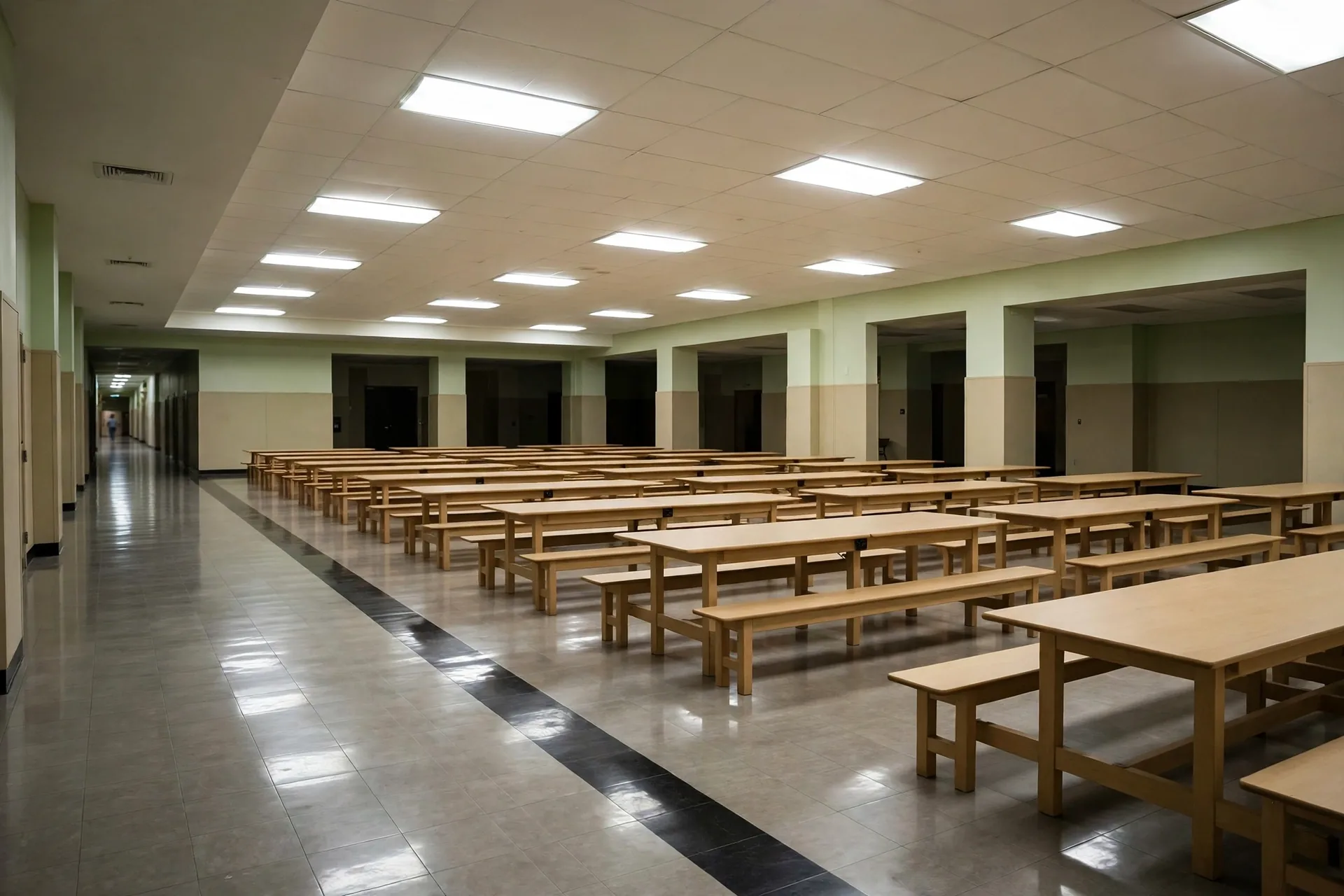 A school cafeteria