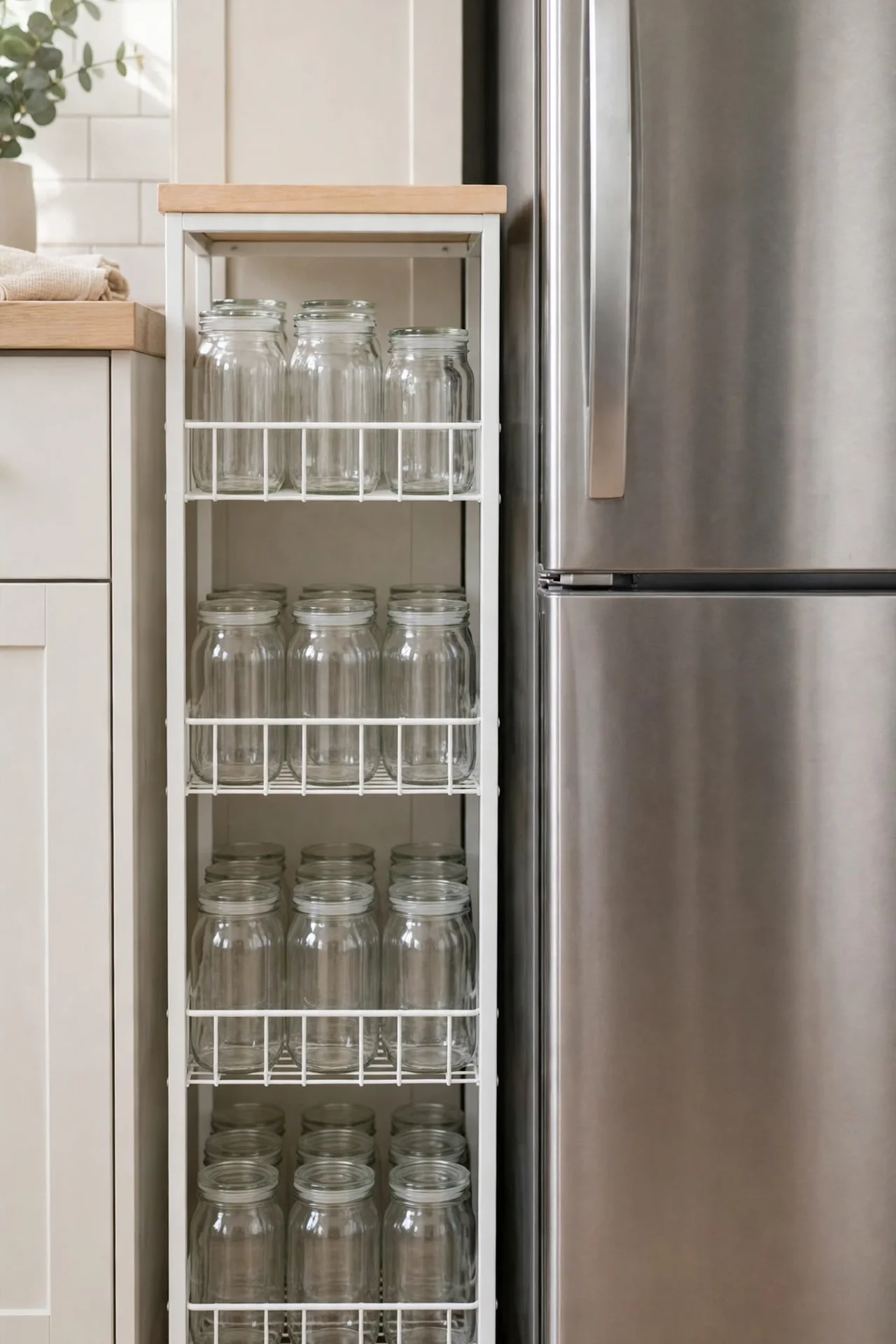 TEAMIX 4-Tier Slim Rolling Storage Cart