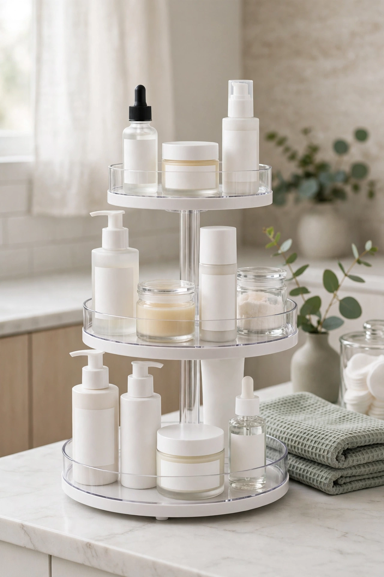 A Spinning Multi-Tier Organizer For Counters