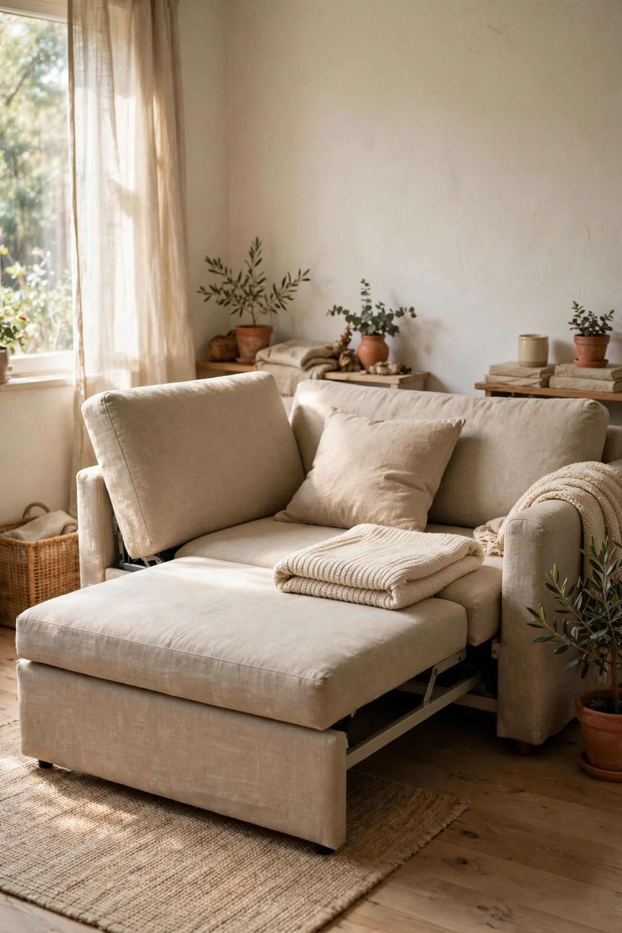A Convertible Folding Sofa Bed