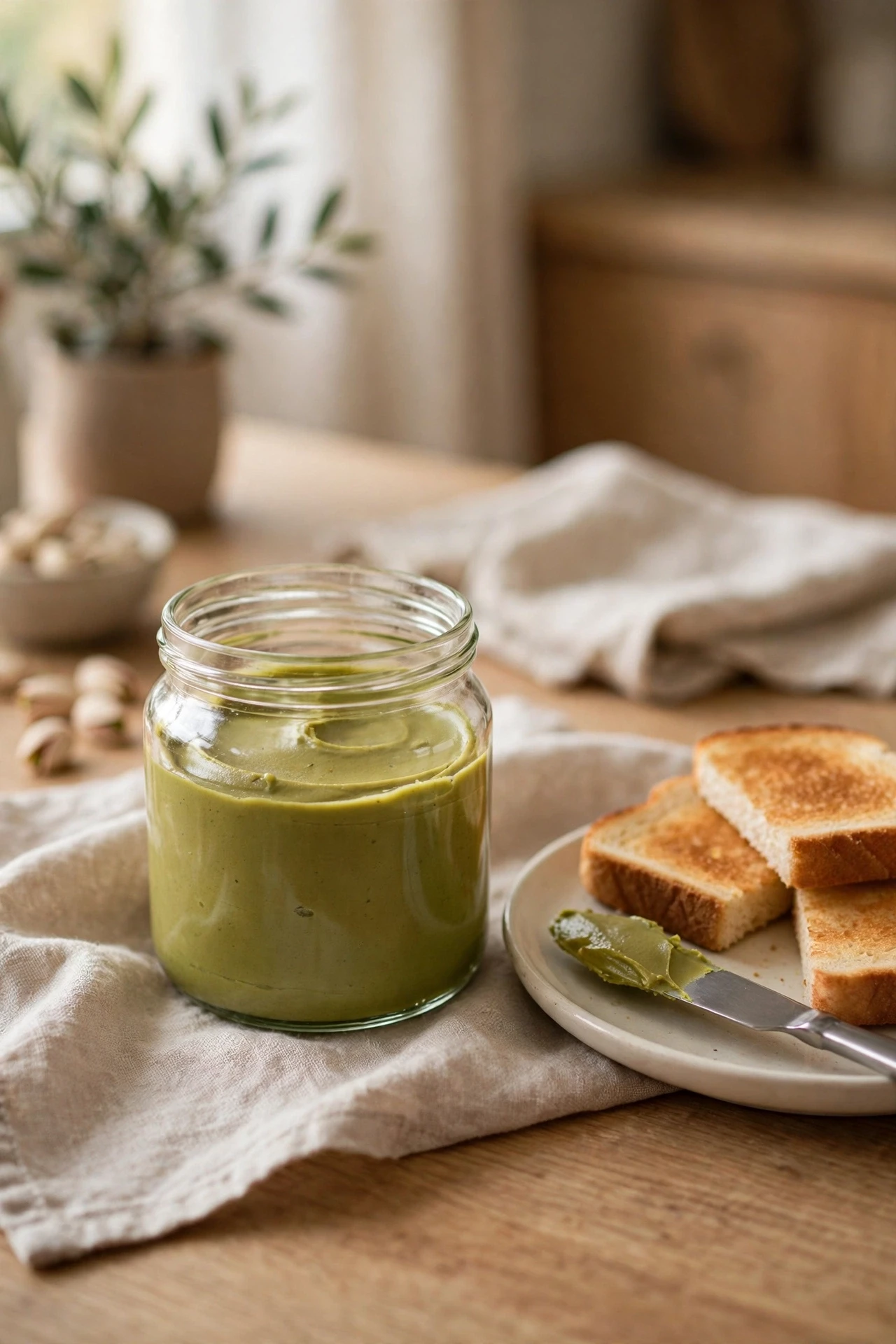 A Jar Of Spreadable Pistachio Butter