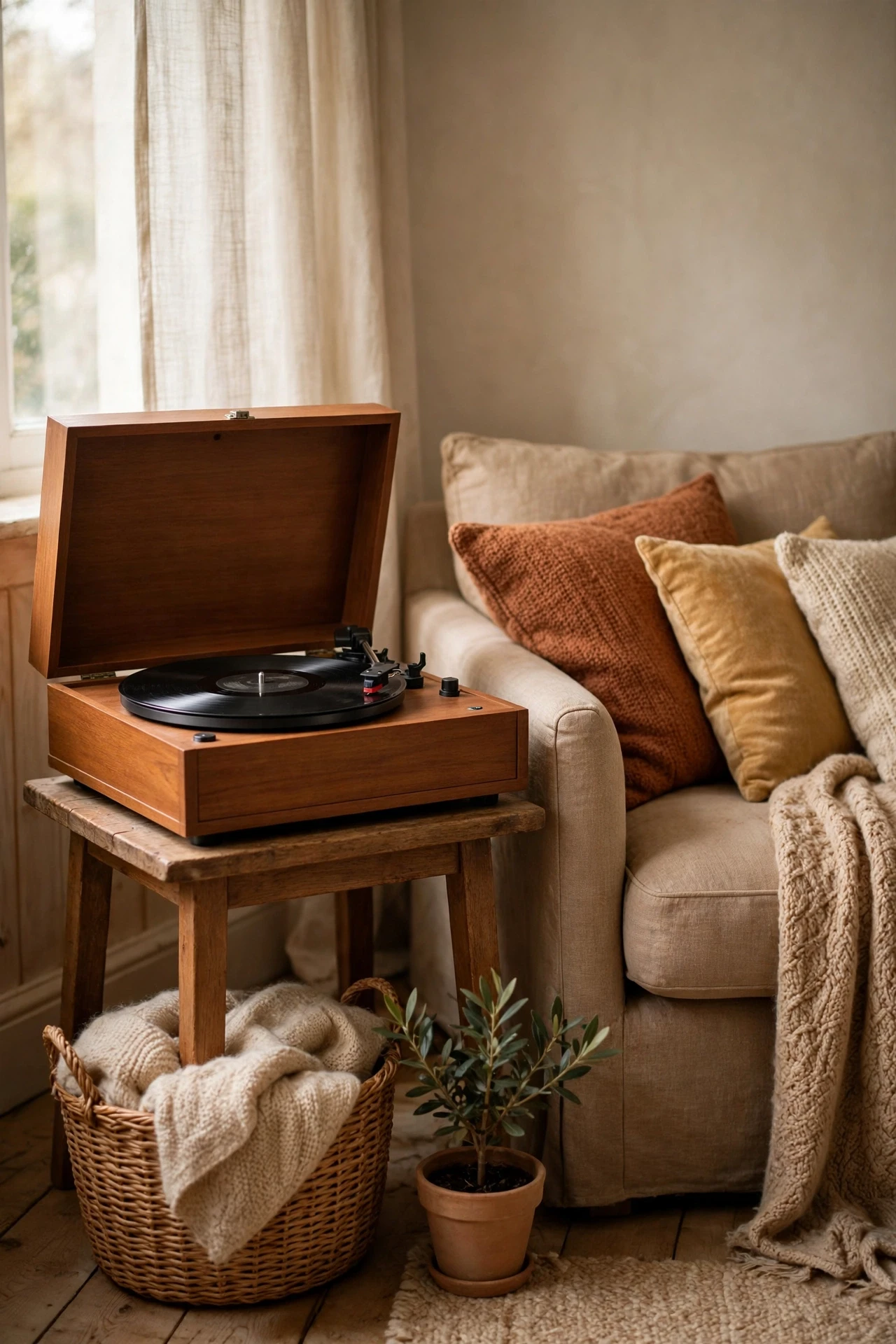 A Vintage-Style 6-In-1 Bluetooth Record Player