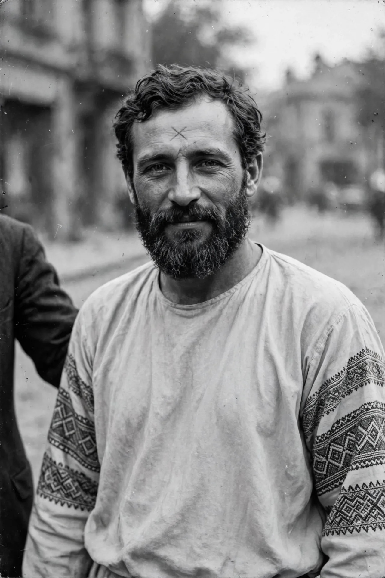 Bruce Davis circa 1970, bearded, outdoors