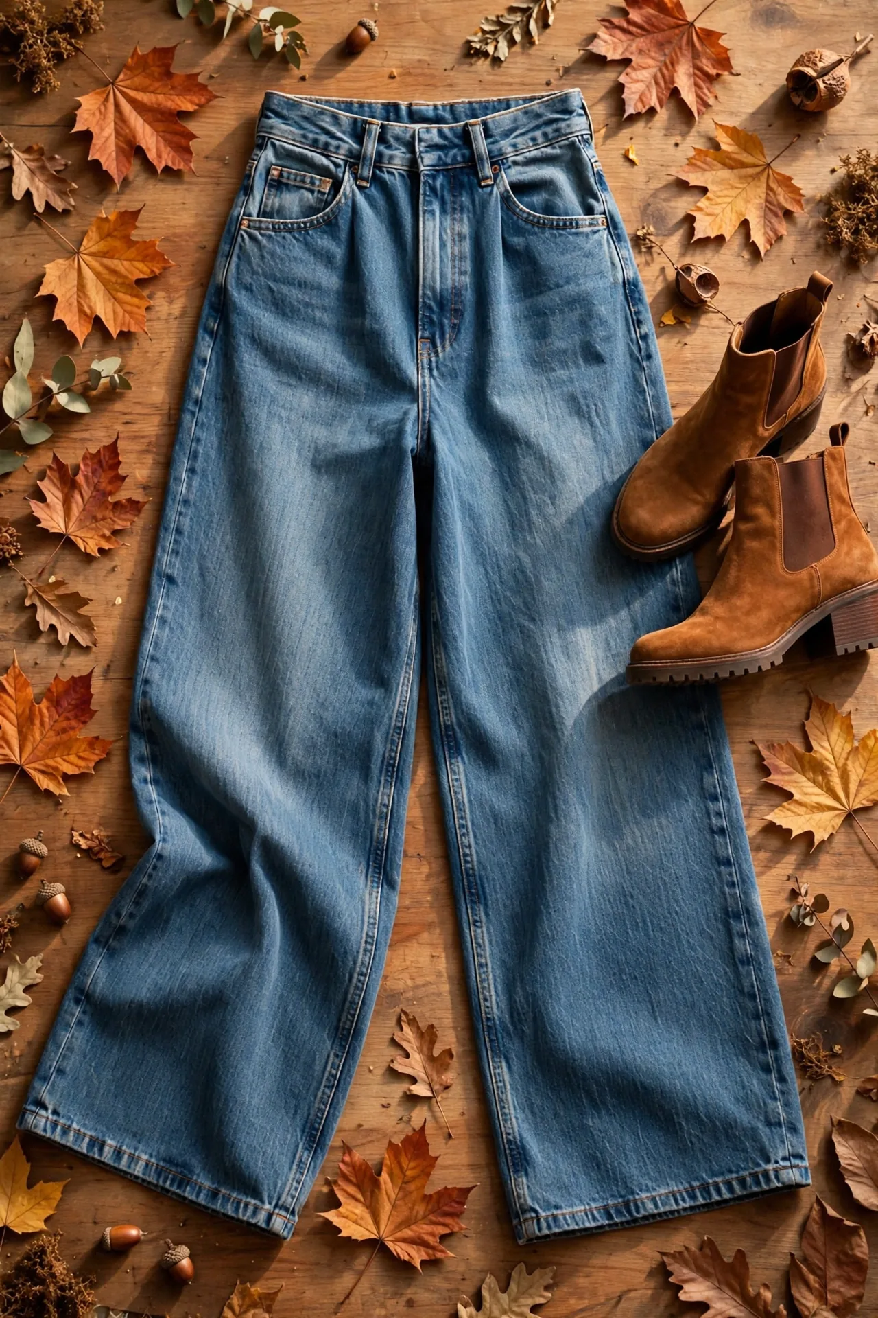 High-Waisted Wide-Leg Barrel Jeans