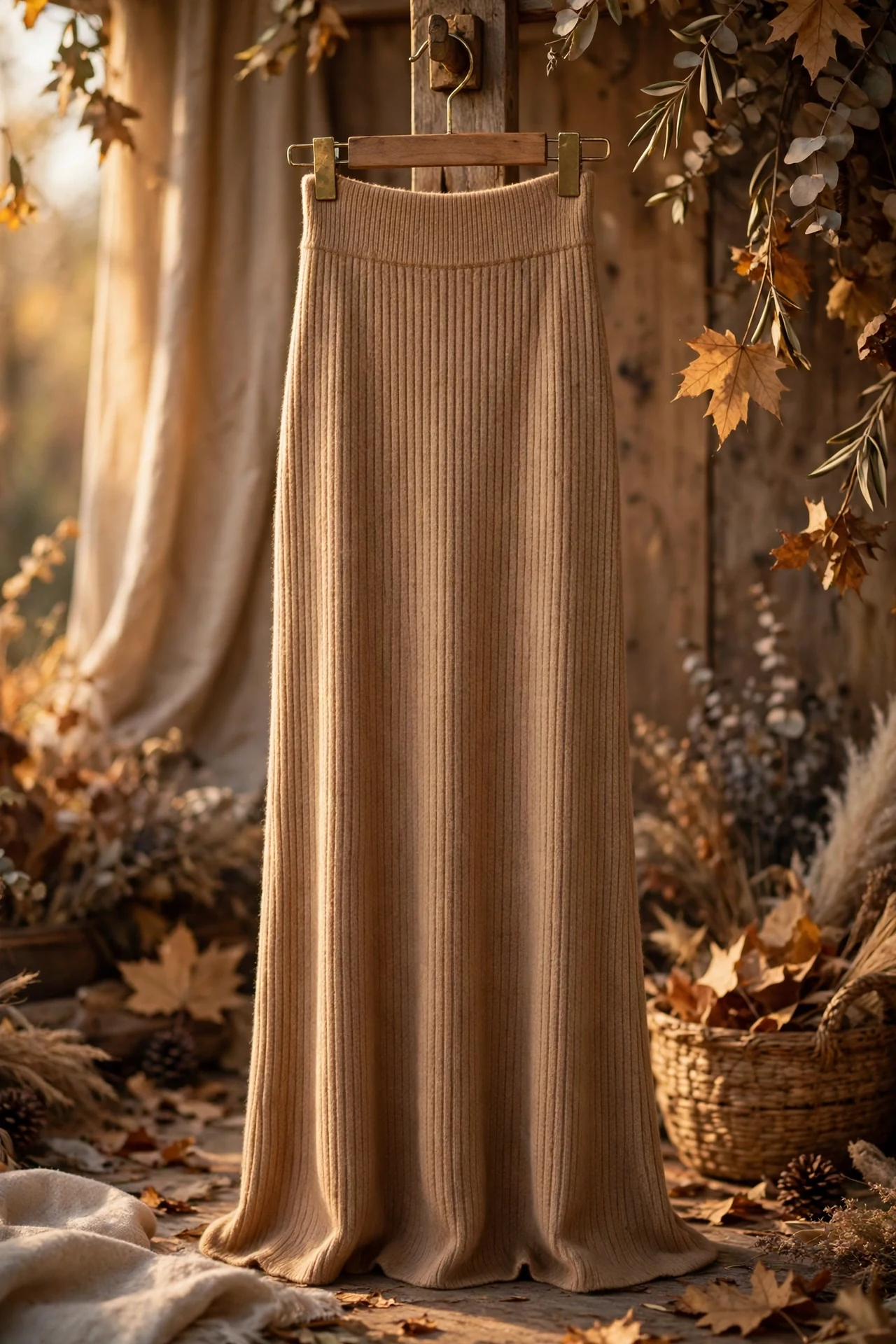 Urban CoCo Ribbed Knit Maxi Skirt